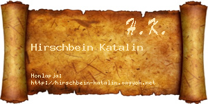 Hirschbein Katalin névjegykártya